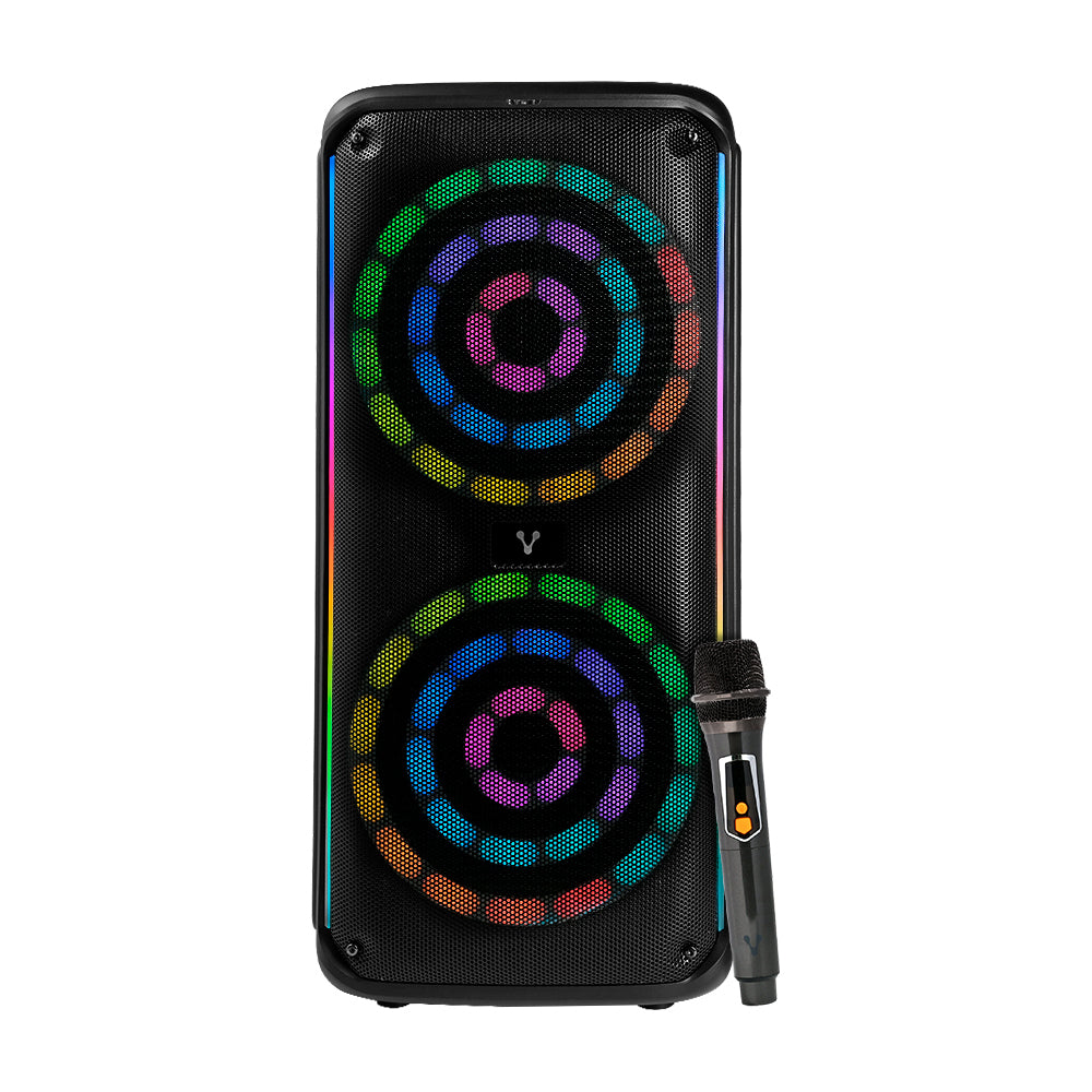 BAFLE VORAGO KSP-503 NEGRO 2X8 2X30WATTS RMS TECNOLOGÍA DSP / USB / MSD/ 3.5MM / RECARGABLE / TWS BT 5HRS CARGA USB TIPO C / MICRÓFONO INALÁMBRICO - BAFLE VORAGO KSP-503 NEGRO 2X8 2X30WATTS RMS TECNOLOGÍA DSP / USB / MSD/ 3.5MM / RECARGABLE / TWS BT 5HRS CARGA USB TIPO C / MICRÓFONO INALÁMBRICO -